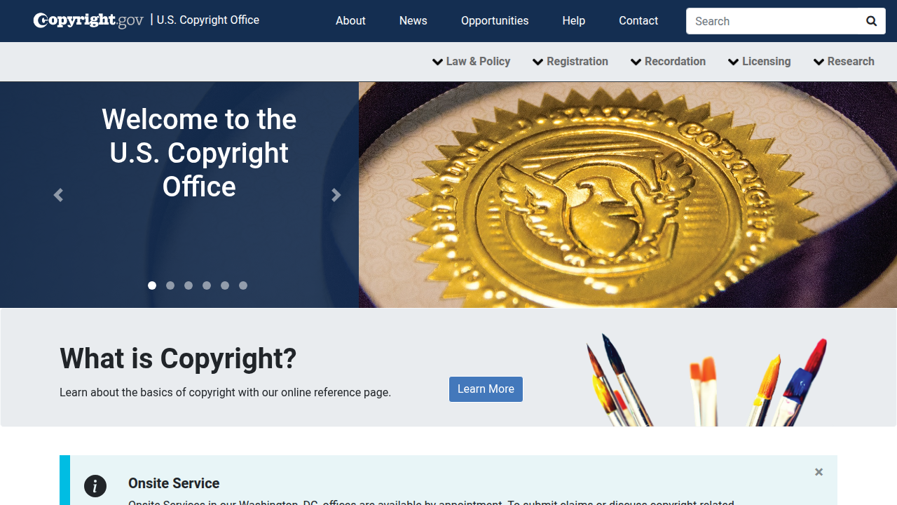 The official website of the U.S. Copyright Office provides guidance on intellectual property rights, including policies on AI-generated content.