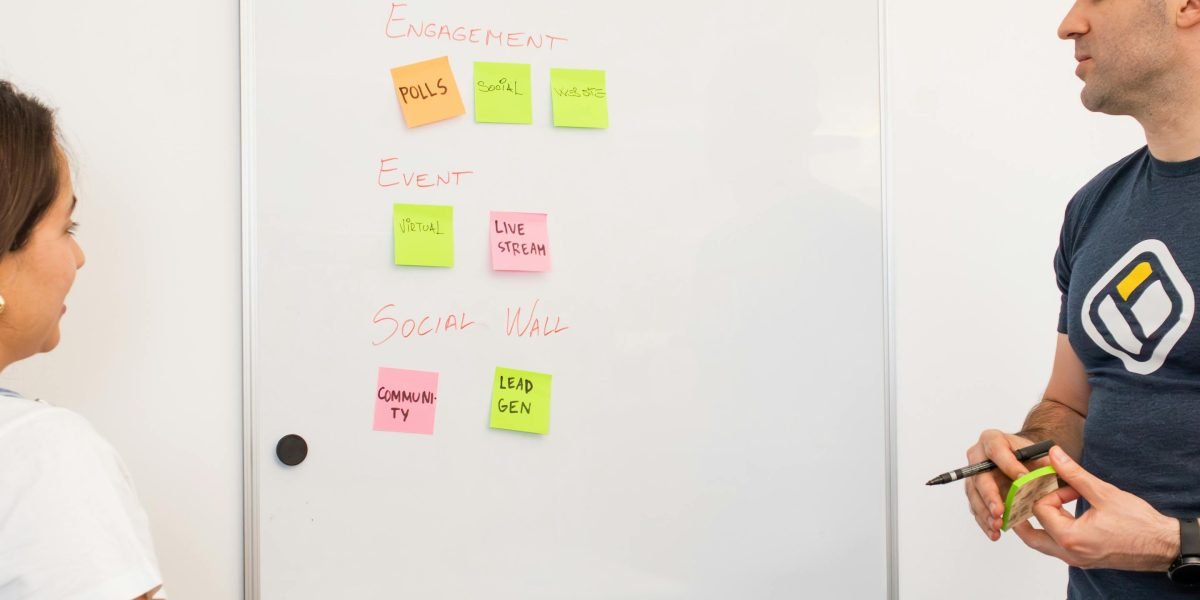 A diverse team collaborating around a whiteboard, actively working to overcome challenges and strategize solutions.