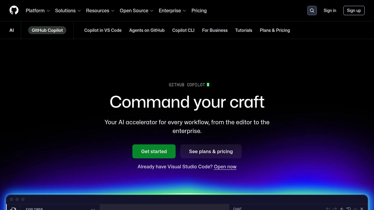 A screenshot of GitHub Copilot's interface, demonstrating its code completion features within a development environment.