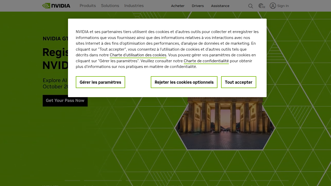 A screenshot of the NVIDIA homepage, a prominent developer of AI-specific hardware like Jetson platforms.