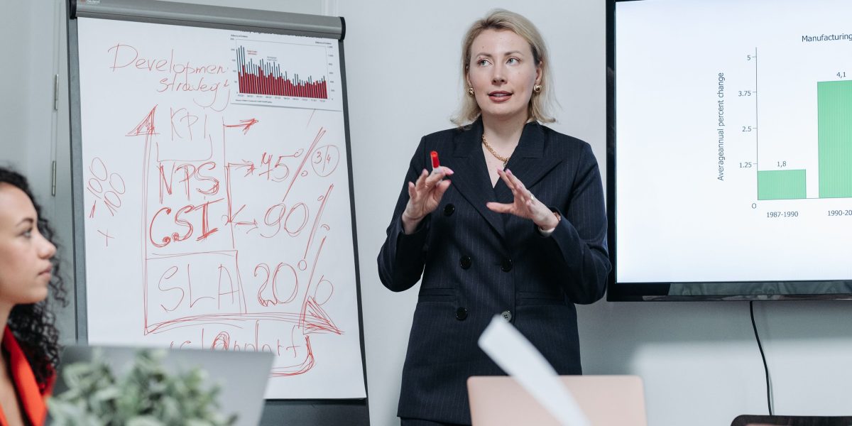 Business leaders making strategic decisions amidst complex technological changes.