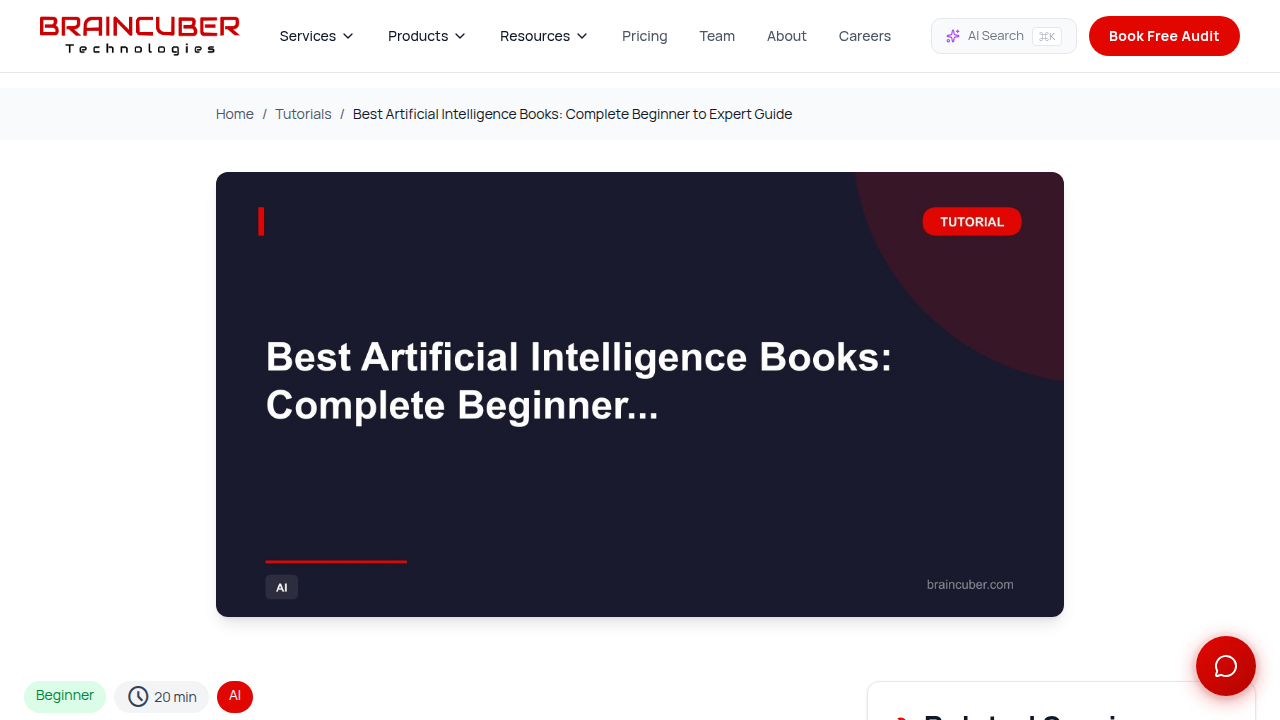 Screenshot of a blog post or article titled 'Best Artificial Intelligence Books for 2026', featuring top recommendations.