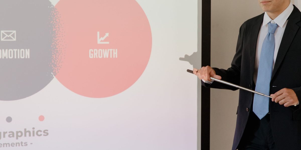 A marketing professional explaining a strategy for personalized customer experiences.