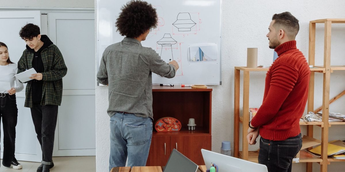 Leaders collaborating to envision and implement a future of interconnected, intelligent organizational systems.