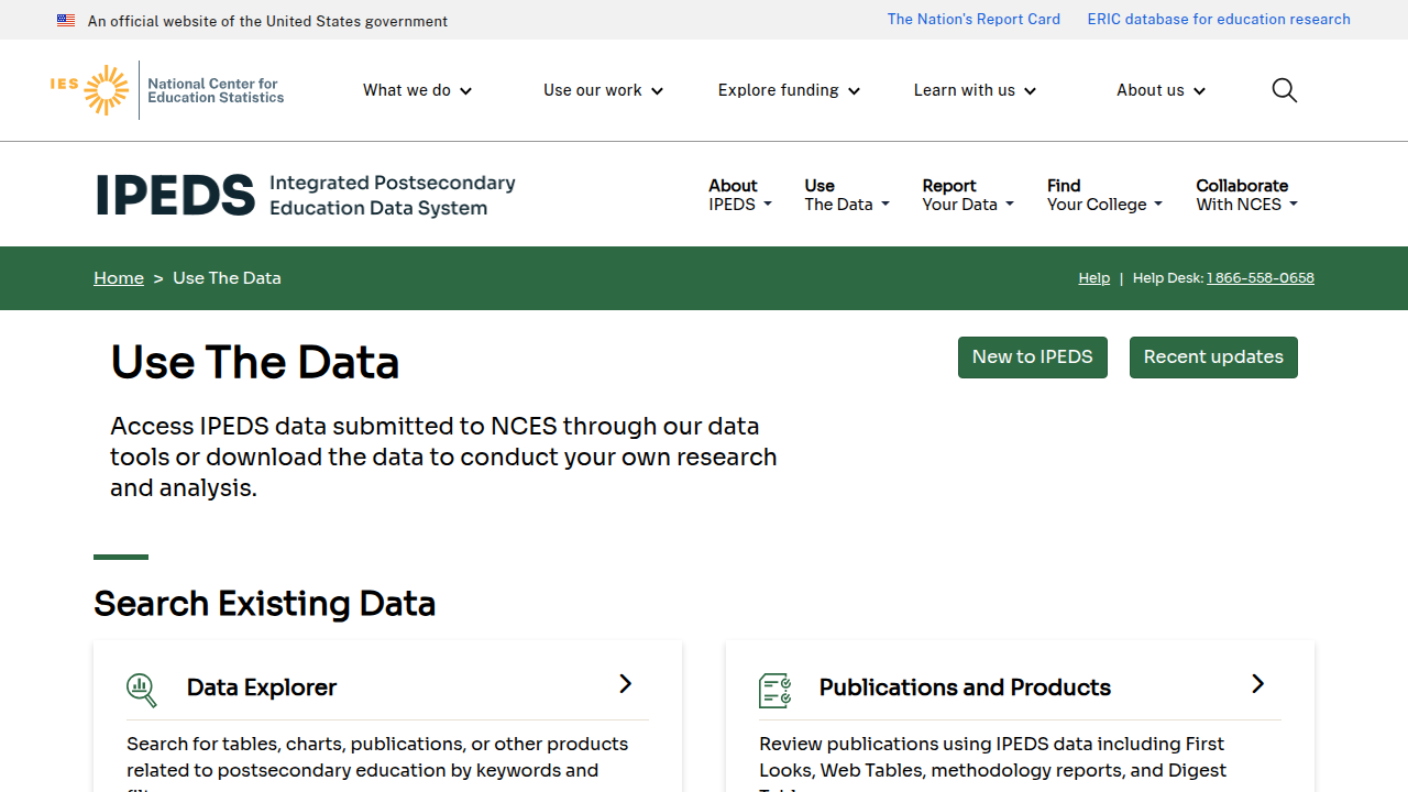 The IPEDS Data Center provides crucial institutional data for educational planning and research.