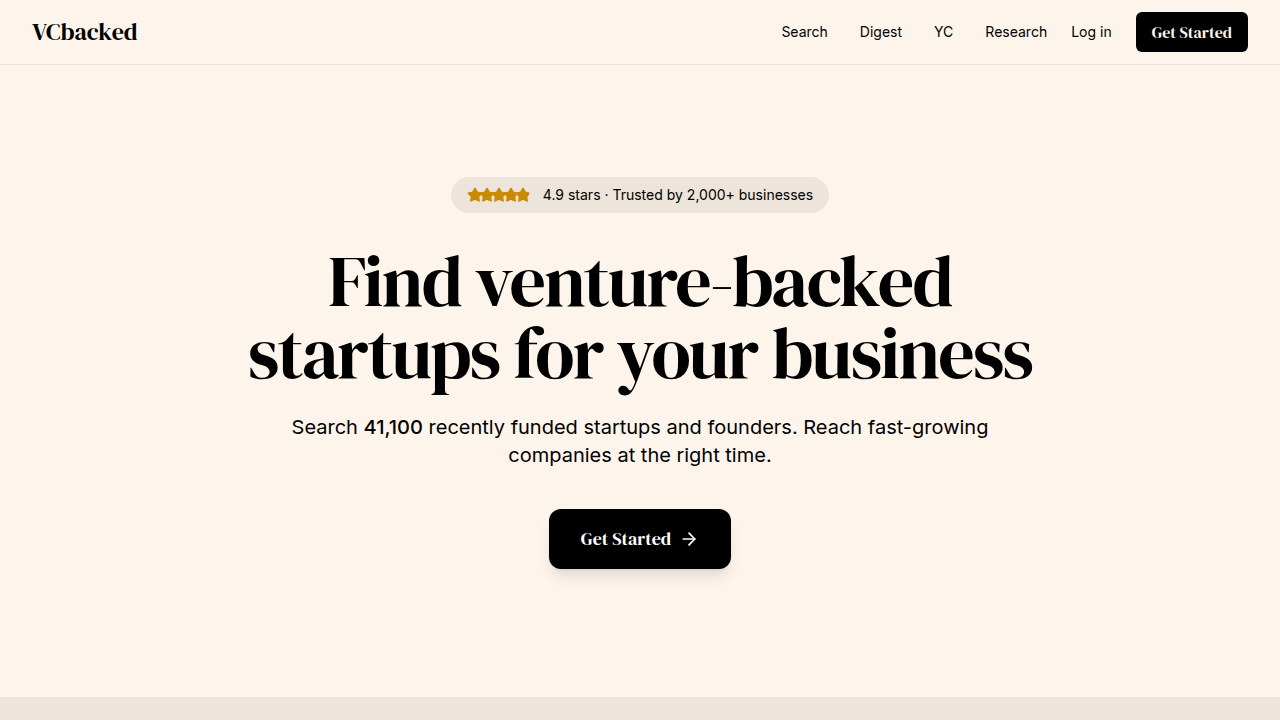 Screenshot of the VCBacked website, showing a directory of funded startups in Albany, New York, illustrating investment activity.